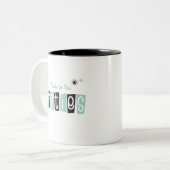 Made in den 50er Jahren Zweifarbige Tasse (Vorderseite Links)