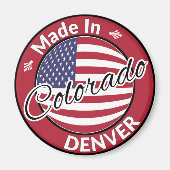 Made in Denver Colorado USA Flag Magnet (Vorne)