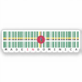 Made in Dominica Barcode Flag Aufkleber (Vorderseite)