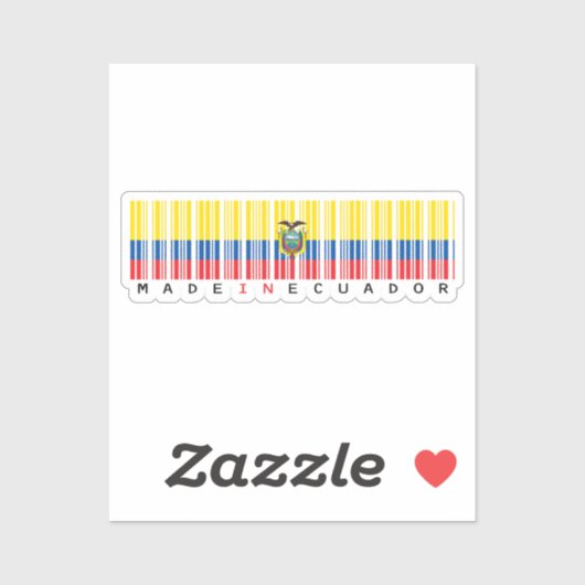 Made in Ecuador Barcode Flag Sticker (Blatt)
