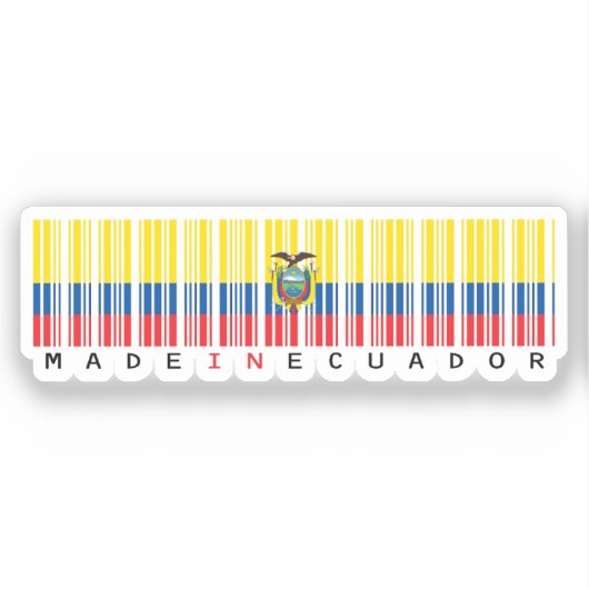 Made in Ecuador Barcode Flag Sticker (Vorderseite)