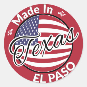 Made in El Paso Texas United Staaten Flag Runder Aufkleber