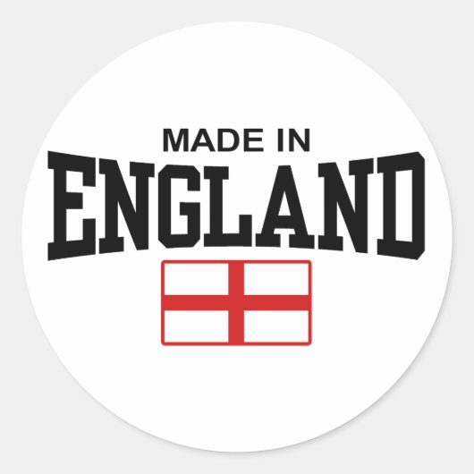 Made in England Runder Aufkleber (Vorderseite)