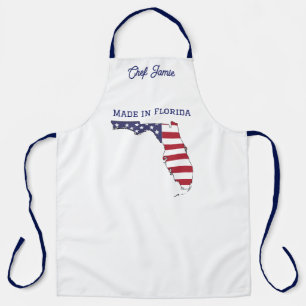 „Made in Florida“, Staatskarte mit USA-Flagge Over Schürze