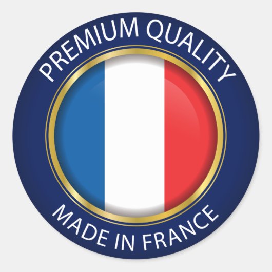Made in France Flag, French Colors Siegel Runder Aufkleber (Vorderseite)