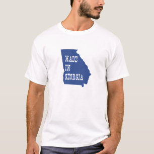 Made in Georgia Peach Staat Shaped Georgian Blue T-Shirt