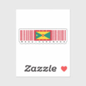 Made in Grenada Barcode Flag Aufkleber (Blatt)