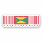 Made in Grenada Barcode Flag Aufkleber (Vorderseite)