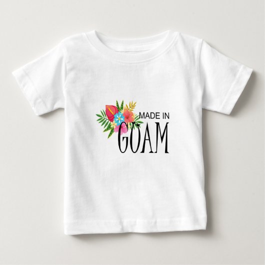 Made in Guam mit Blume Baby T-shirt (Vorderseite)