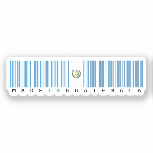 Made in Guatemala Barcode Flag Aufkleber (Vorderseite)