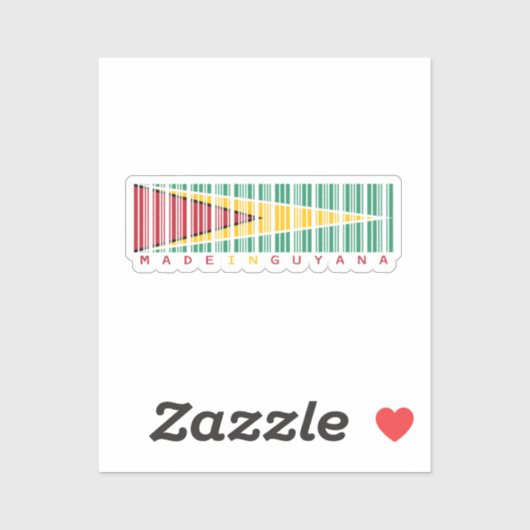 Made in Guyana Barcode Flag Sticker (Blatt)