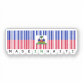 Made in Haiti Barcode Flag Aufkleber (Vorderseite)