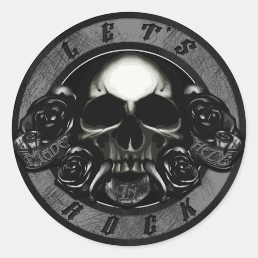 Made in Hell Runder Aufkleber (Vorderseite)