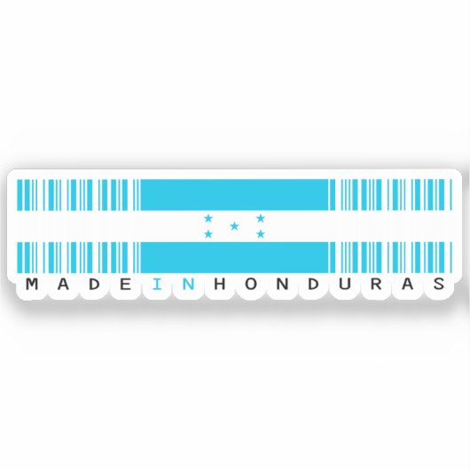 Made in Honduras Barcode Flag Aufkleber (Vorderseite)