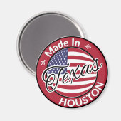 Made in Houston Texas US Flagge Flag Magnet (Vorderseite/Rückseite)