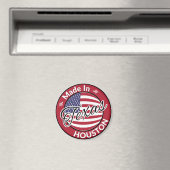 Made in Houston Texas US Flagge Flag Magnet (In Situ (Geschirrspüler))