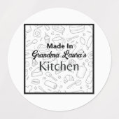 Made in [Ihr Name] Kitchen Baking Set Etiketten (Design 1)