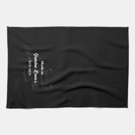 Made in [Ihr Name] Kitchen Black Bakers Geschirrtuch