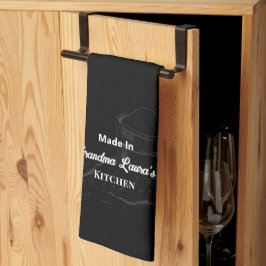 Made in [Ihr Name] Kitchen Black Bakers Geschirrtuch