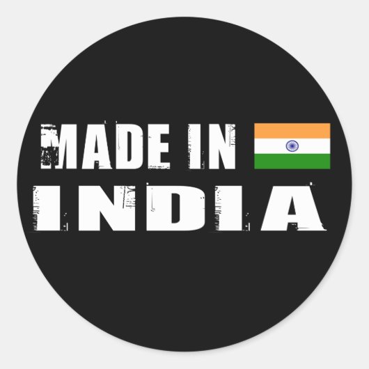Made in India Runder Aufkleber (Vorderseite)