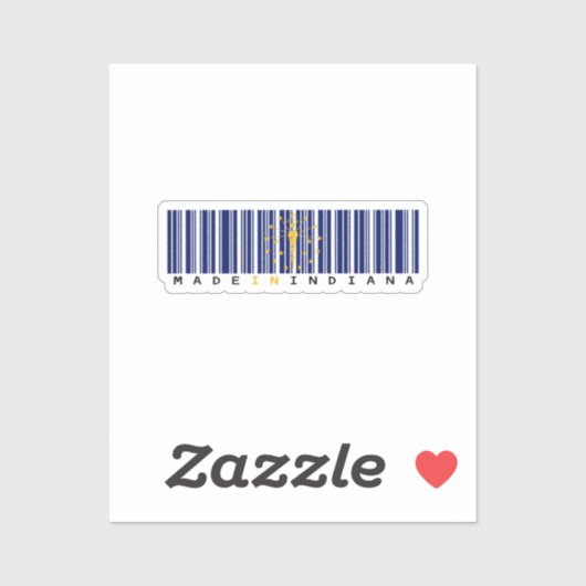 Made in Indiana Barcode Flag Sticker - Staatsstolz (Blatt)