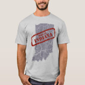Made in Indiana Grunge Map Gray T - Shirt (Vorderseite)
