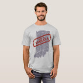 Made in Indiana Grunge Map Gray T - Shirt (Vorne ganz)