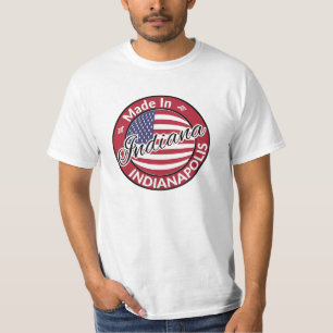 Made in Indianapolis Indiana USA Flag T-Shirt