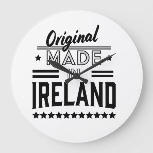 Made in Ireland beautiful retro logo. Große Wanduhr