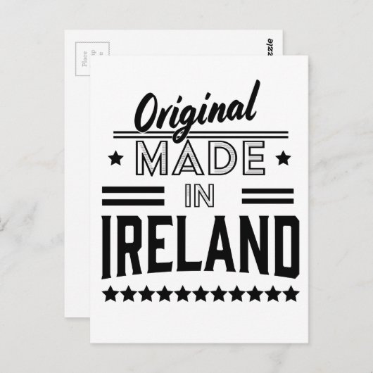 Made in Ireland beautiful retro logo. Postkarte (Vorne/Hinten)