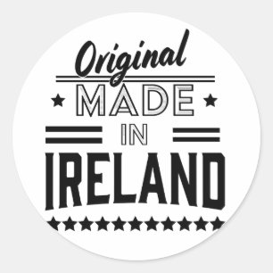 Made in Ireland beautiful retro logo. Runder Aufkleber