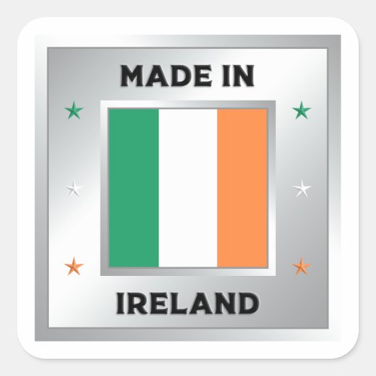 Made In Ireland Quadratischer Aufkleber (Vorderseite)