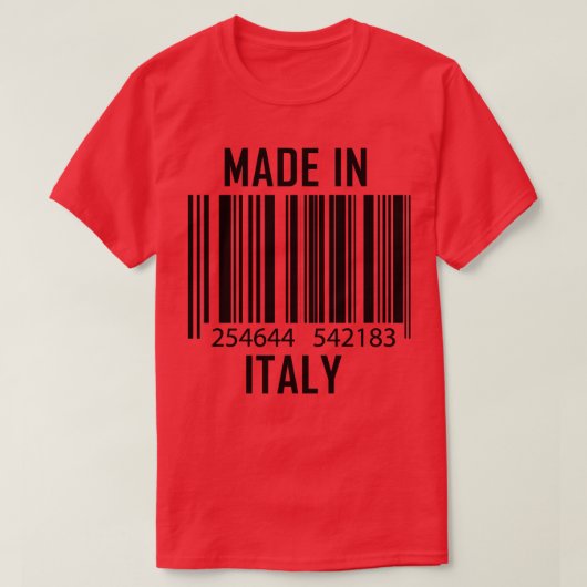 Made in Italy Barcode Funny T-Shirt (Design vorne)