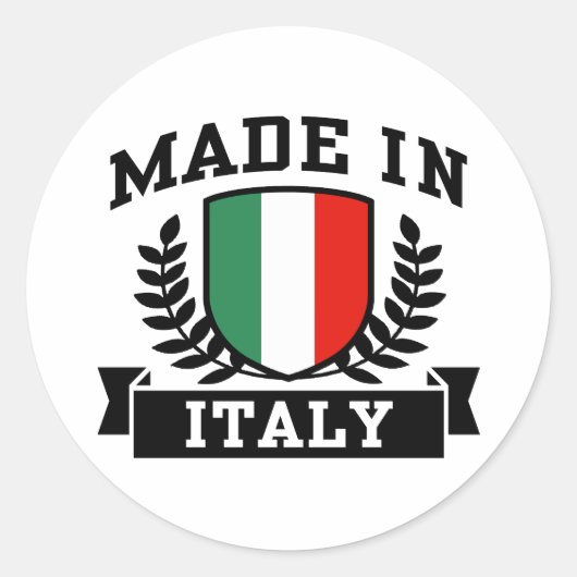 Made in Italy Runder Aufkleber (Vorderseite)
