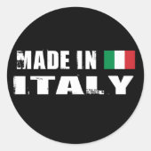 Made in Italy Runder Aufkleber (Vorderseite)