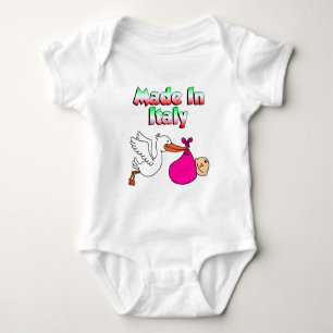 Made in Italy Stork Pink Baby Strampler