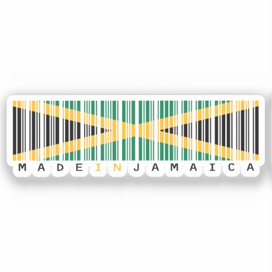 Made in Jamaica Barcode Flag Aufkleber (Vorderseite)