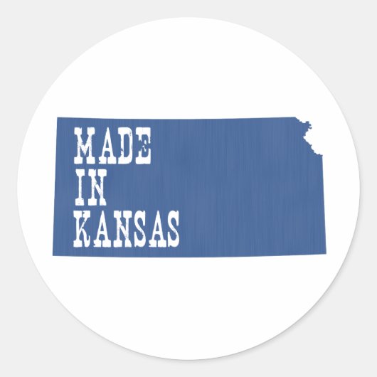 Made in Kansas Runder Aufkleber (Vorderseite)