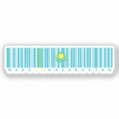 Made in Kazakhstan Barcode Flag Sticker (Vorderseite)