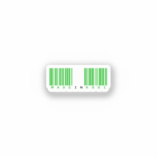Made in Kogi State Barcode Flag Aufkleber (Vorderseite)