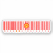 Made in Kyrgyzstan Barcode Flag Sticker (Vorderseite)