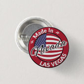 Made in Las Vegas Nevada USA Flag Button (Vorne & Hinten)