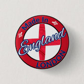Made in London England St George Flag Button (Vorderseite)