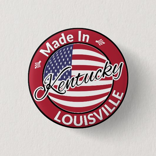 Made in Louisville Kentucky USA Flag Button (Vorderseite)