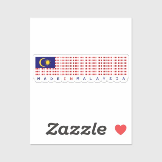 Made in Malaysia Barcode Flag Sticker (Blatt)