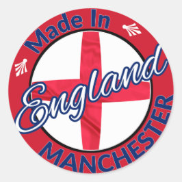 Made in Manchester England St George Flag Runder Aufkleber