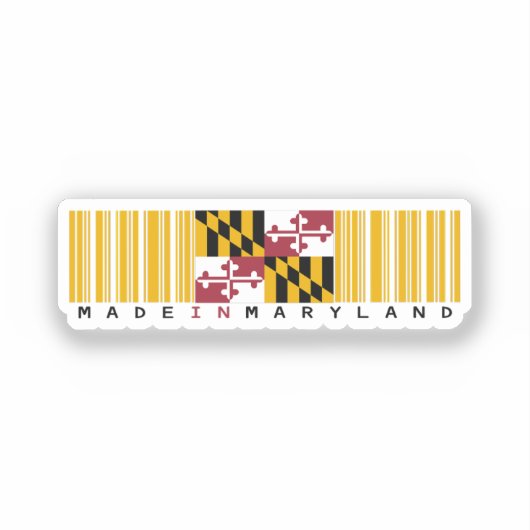 Made in Maryland Barcode Flag Sticker - Staat (Vorderseite)