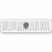 Made in Massachusetts Barcode Flag Sticker - Staat (Vorderseite)