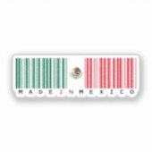 Made in Mexico Barcode Flag Aufkleber (Vorderseite)