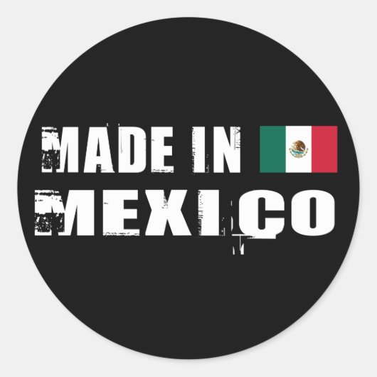 Made in Mexico Runder Aufkleber (Vorderseite)